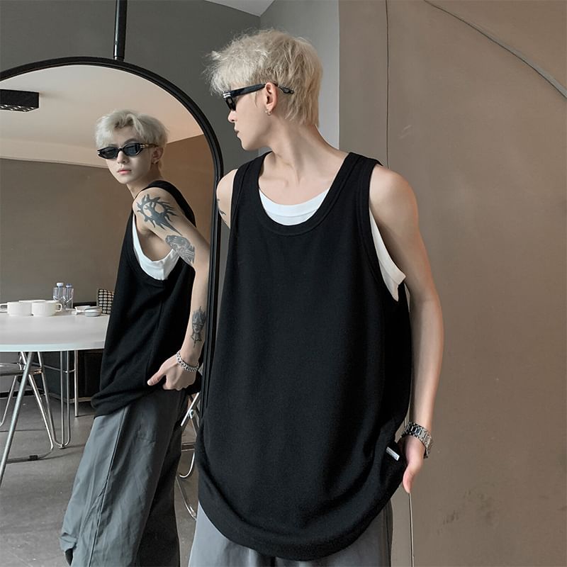 Priam - Mock tweedelig tanktopje in twee kleuren