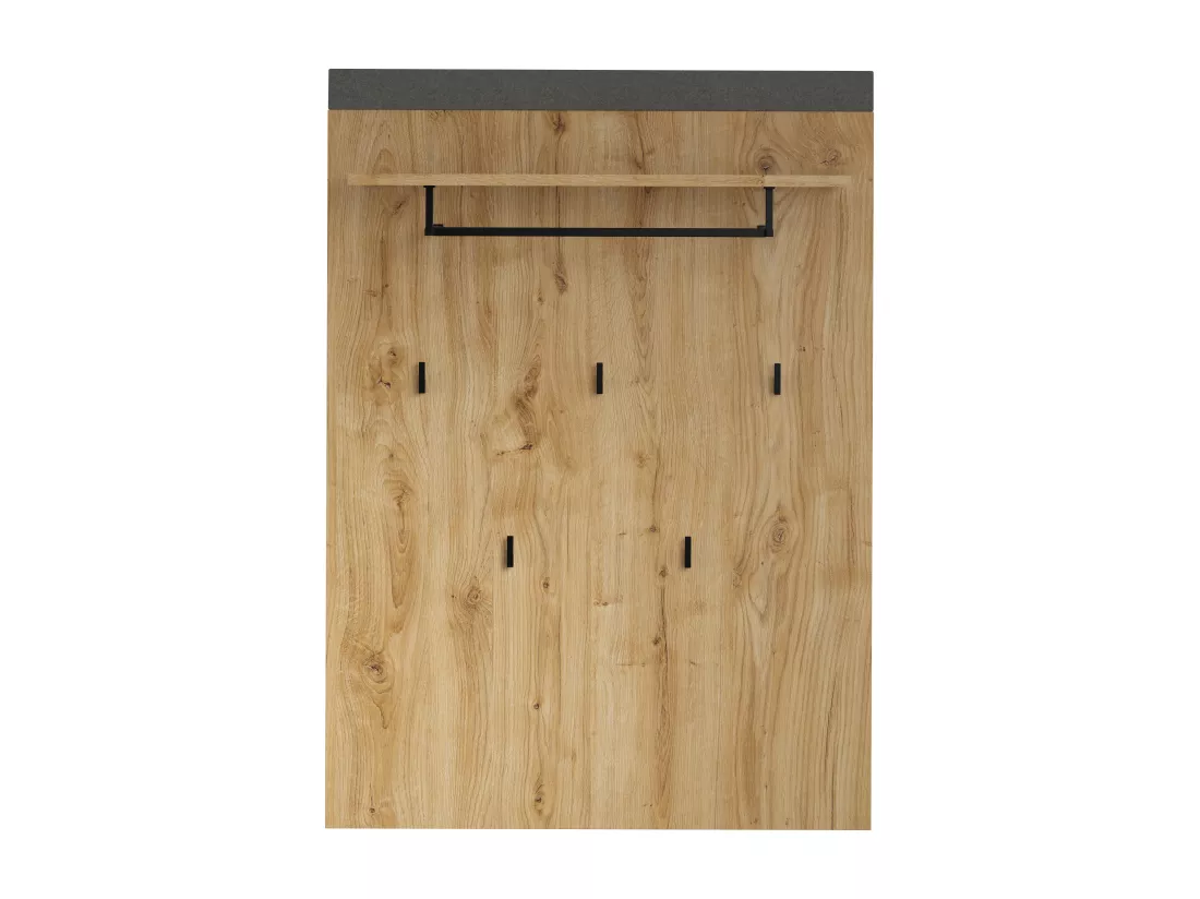 Porte manteaux chêne de Navarre et feutre gris foncé Florence 79cm
