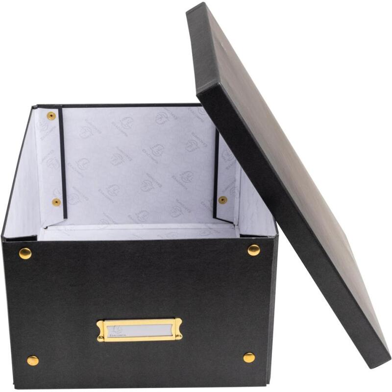 Boîte de rangement à plat carton 27x36x19cm Néo Déco - Noir