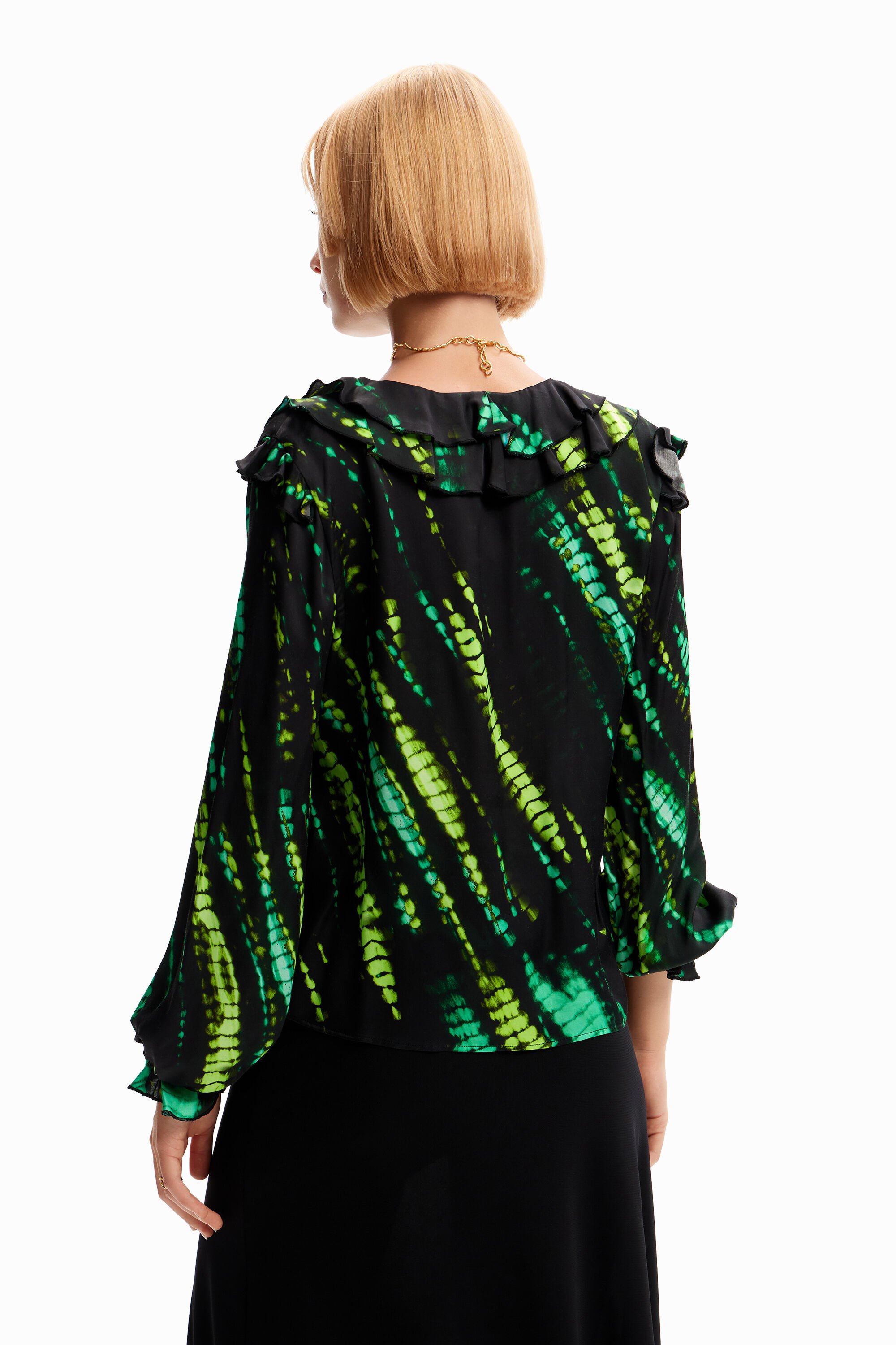 Blouse volants tie and dye