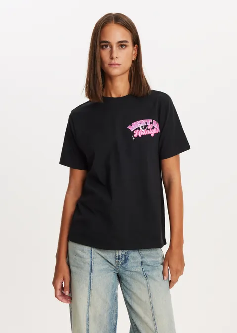 T-shirt met print midnight zwart (ZWART)