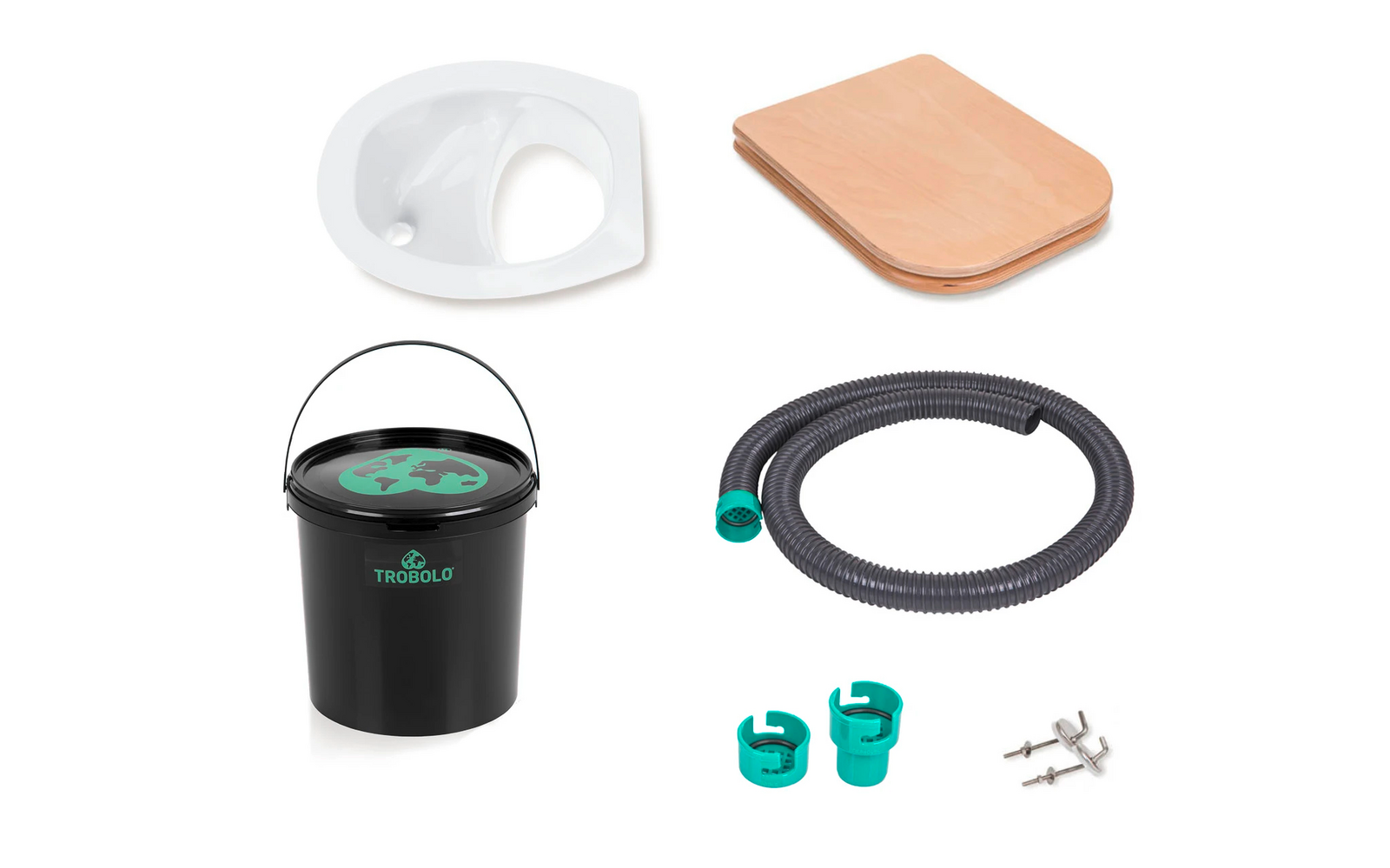 TROBOLO Do it yourself Set 5 teilig für den Eigenbau der Trenntoilette mit Toilettensitz 11 Liter weiß
