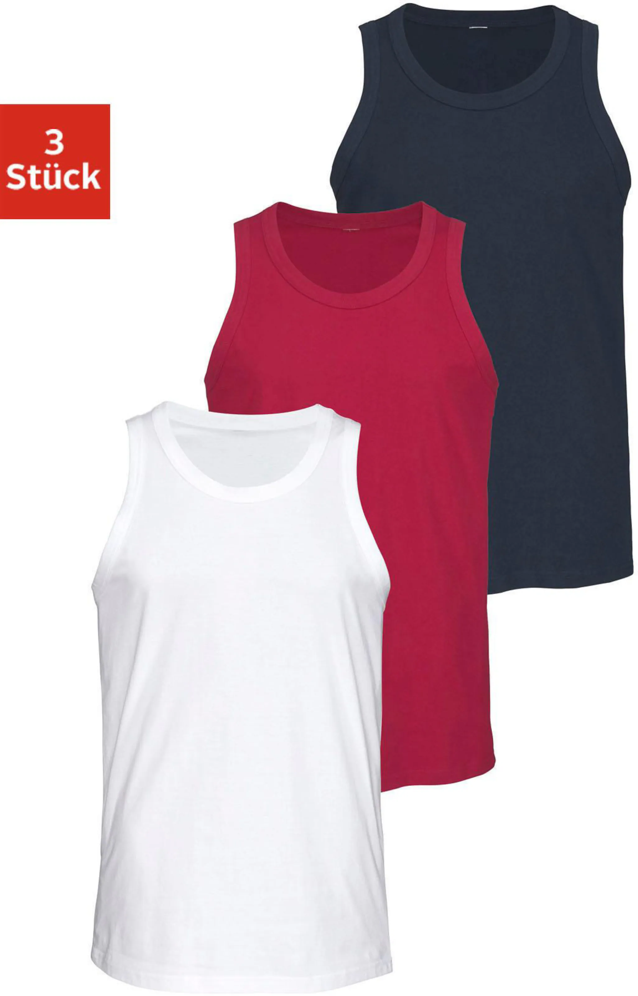 H.I.S Tanktop in weiß, rot, marine