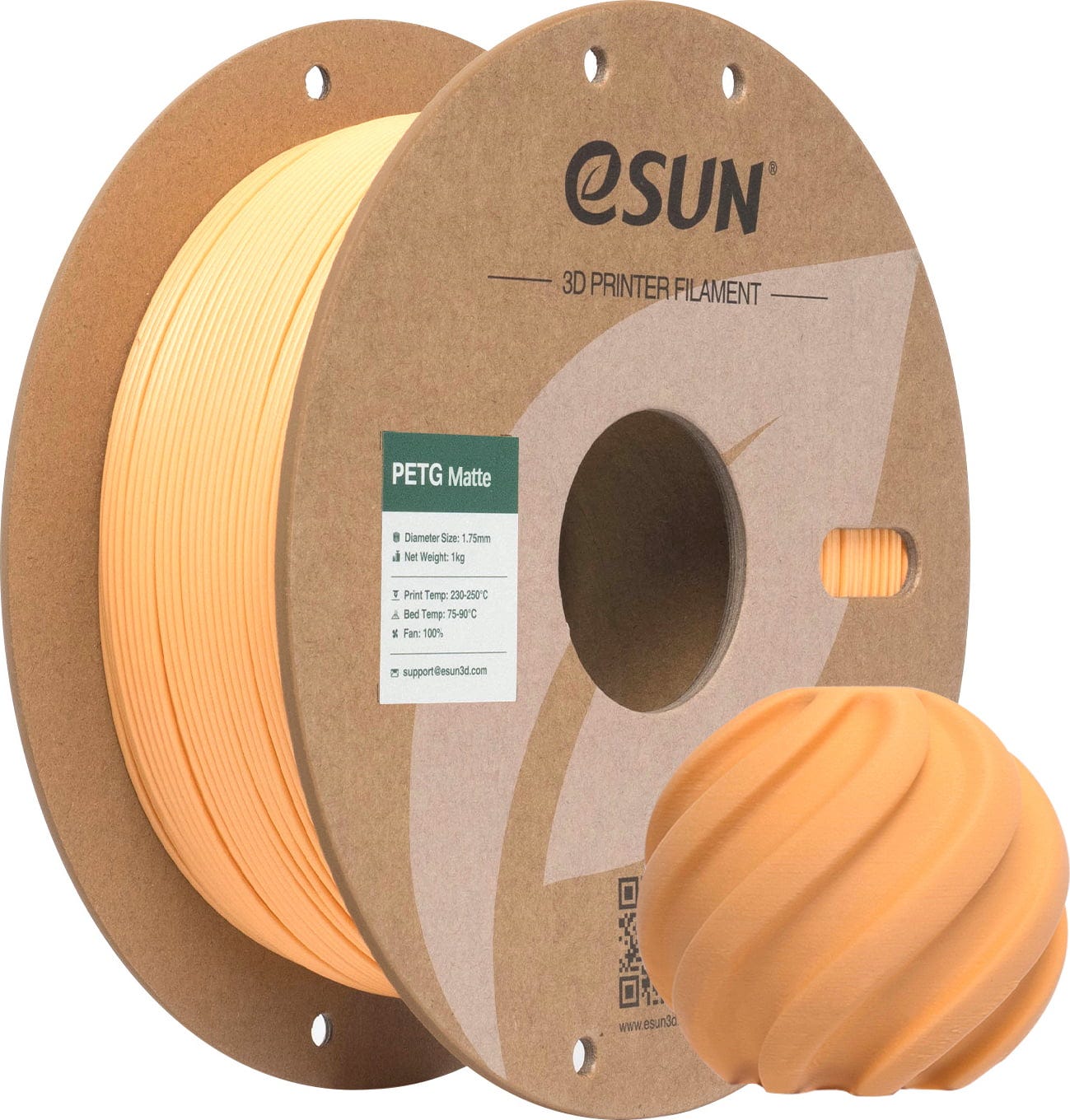 eSUN  PETG-Matte Apricot, 1,75 mm / 1000 g    Mattes PETG Filament in Apricot