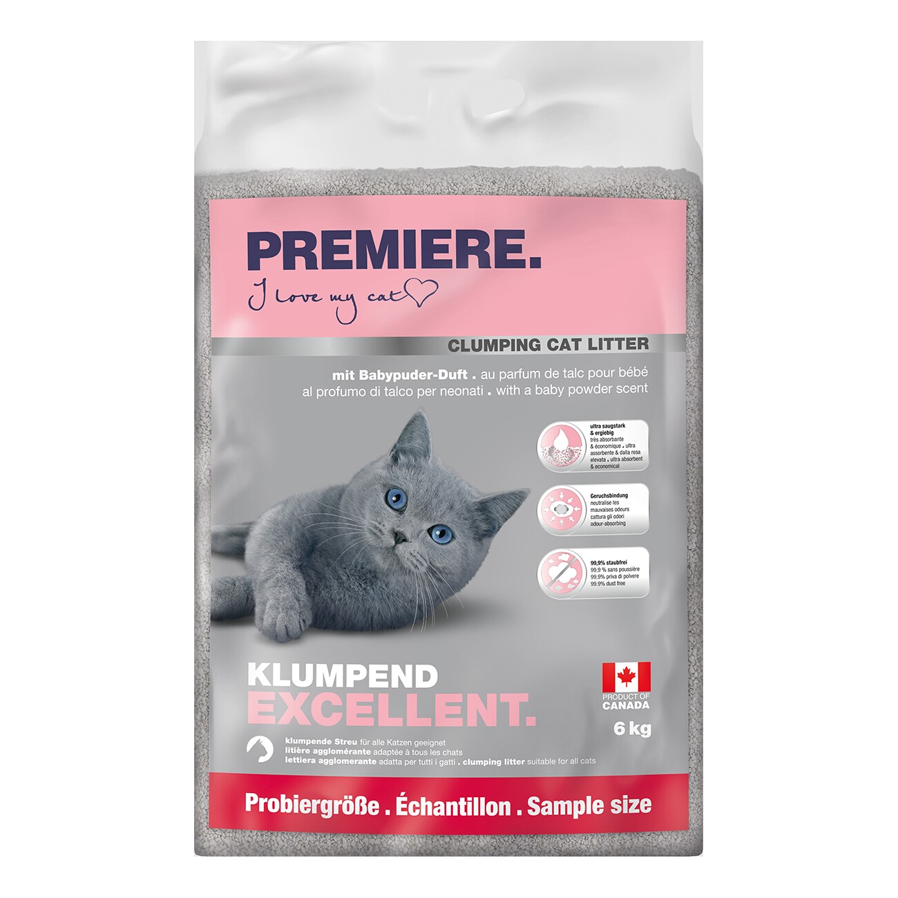 PREMIERE Excellent Babypuder Klumpstreu 6 kg