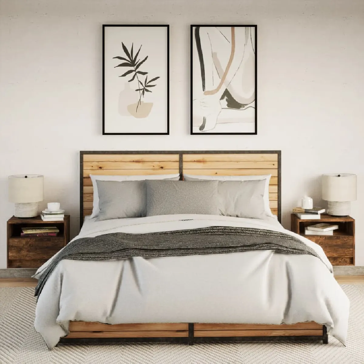 VIDAXL Tables de Chevet Murales LED