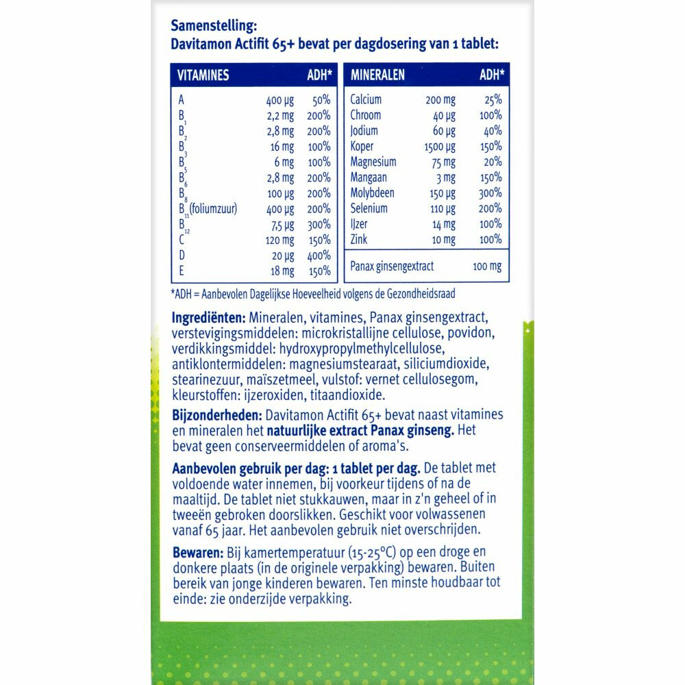 2x Davitamon Actifit 65+ 70 tabletten