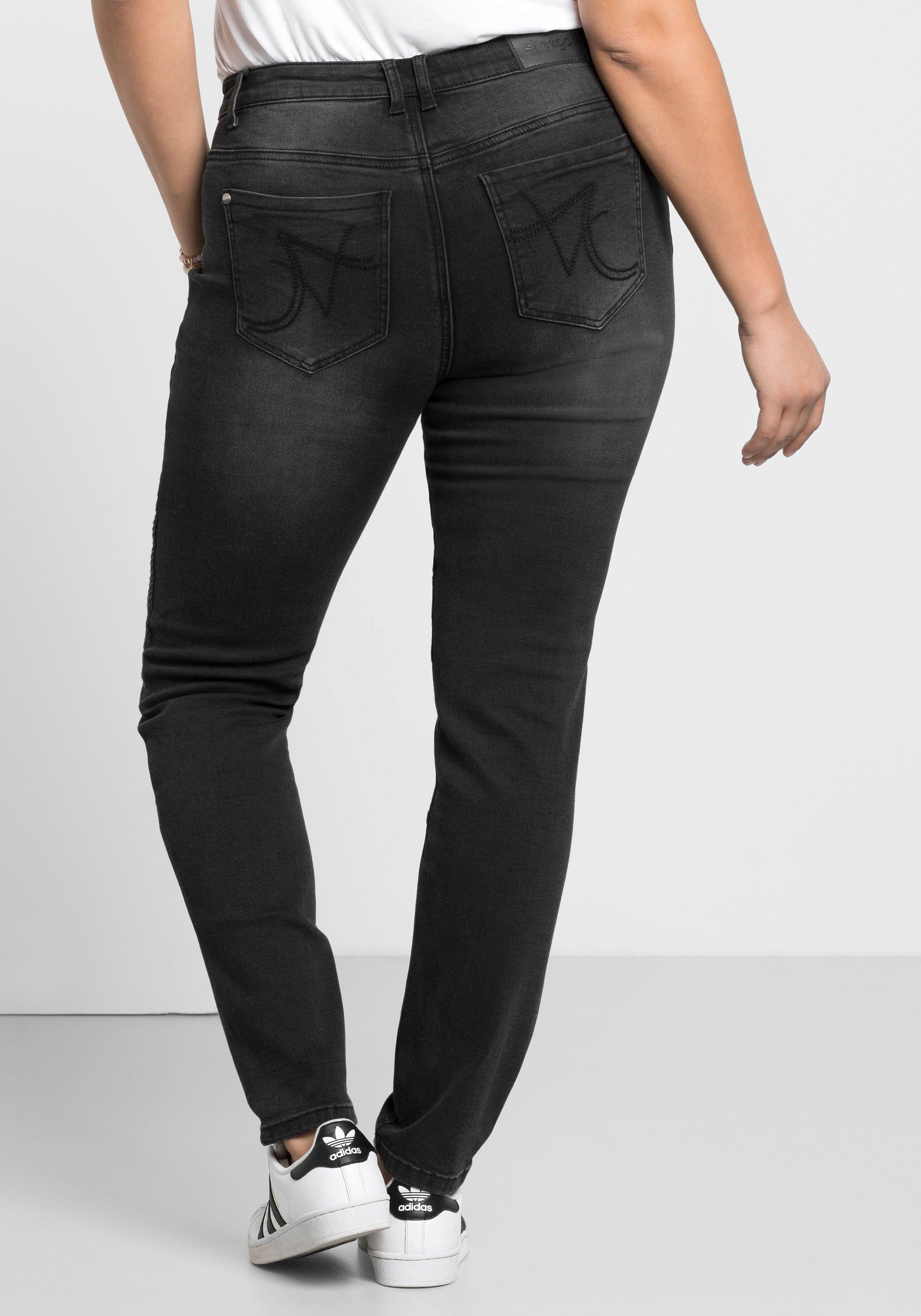 Skinny Power-Stretch-Jeans im Biker-Look