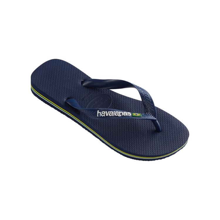 Havaianas Brasil Logo Navy Blue Slippers