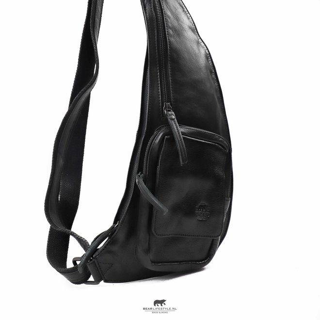 Bear Design Callisto Pelle Crossbody Tas Han Zwart CP1817