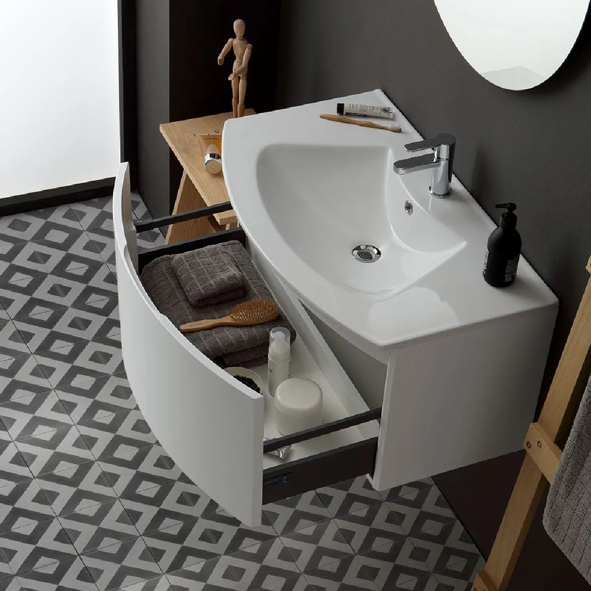 Kiamami Valentina Armoire de toilette moderne - Blanc