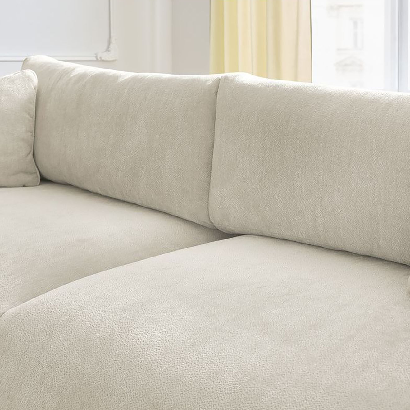 Bobochic Canapé convertible coffre ezechiel beige - 265x109x82 cm