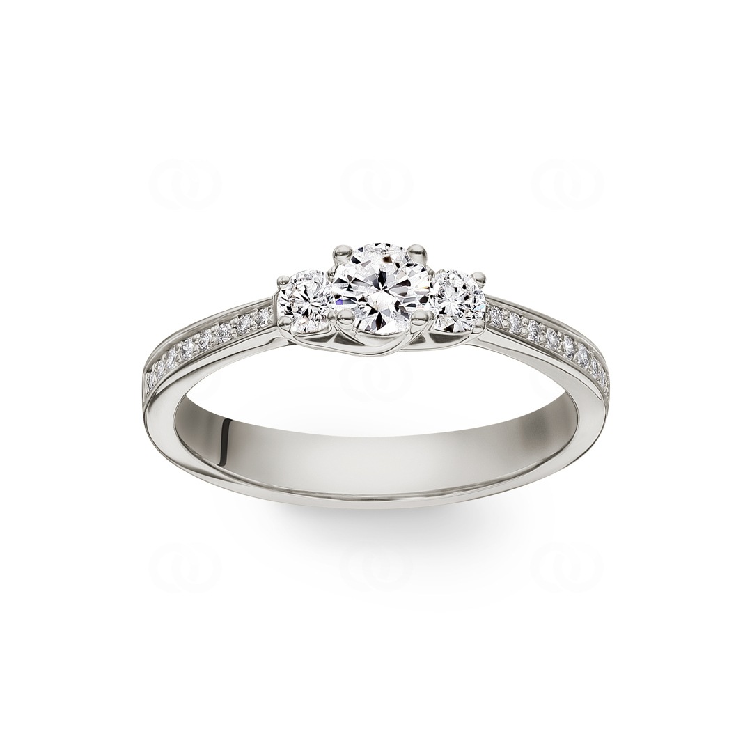Verlobungsring 750/18 K Weissgold mit Diamanten 0.43 ct H/si