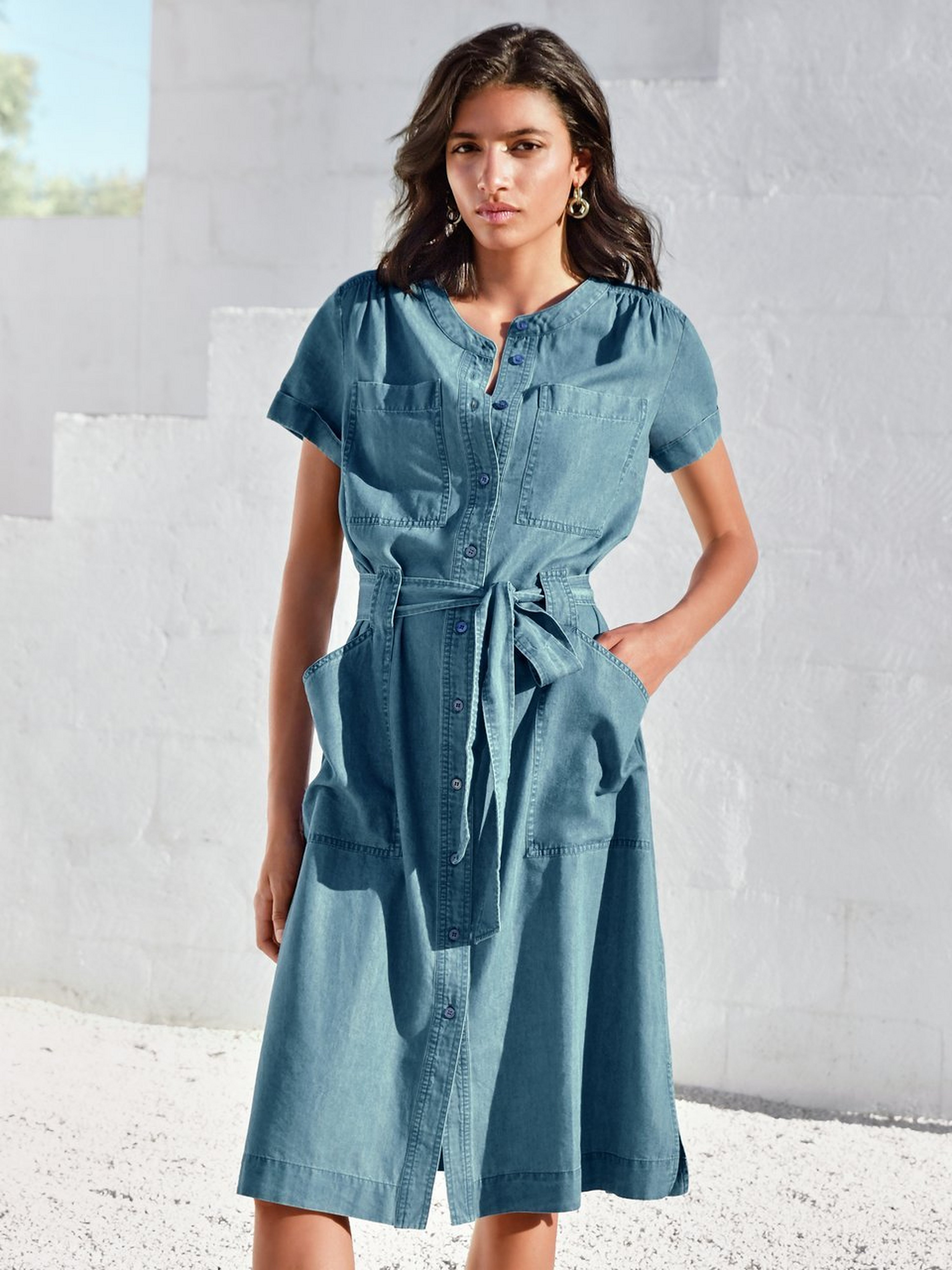 Jeans-Kleid mit 1/2-Arm