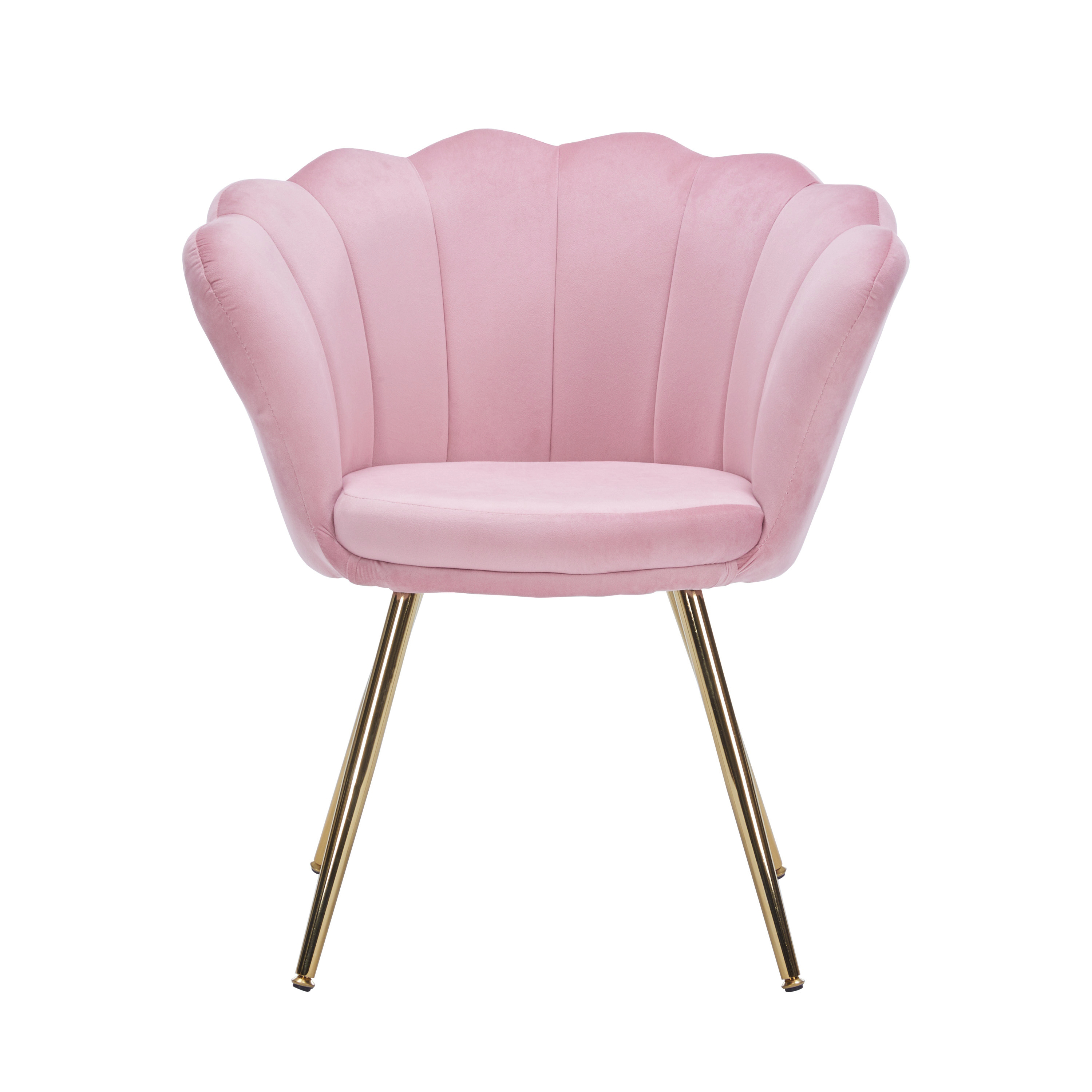 Sessel Samt SHELLY pink/gold
