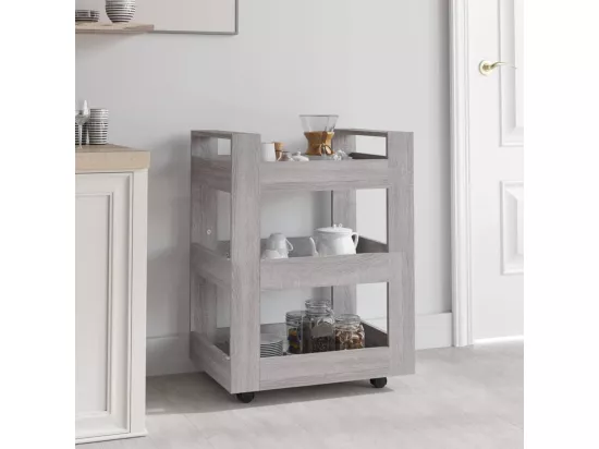 Chariot de cuisine Sonoma gris 60x45x80 cm Bois d'ingénierie