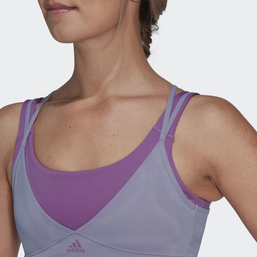 adidas Brassière power Impact Medium Support - Violet Femme