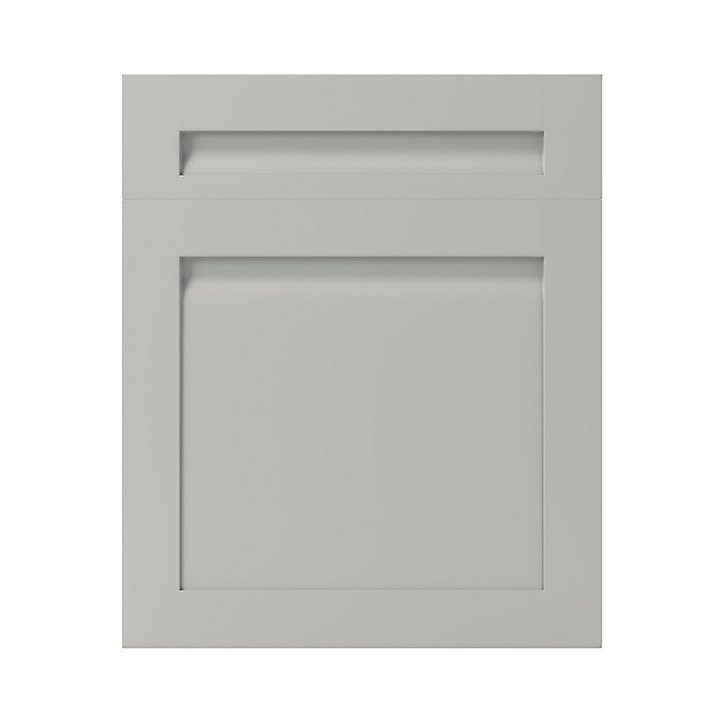 Façade de cuisine 1 porte et 1 tiroir Garcinia gris ciment mat l. 60 cm x H. 72 cm GoodHome