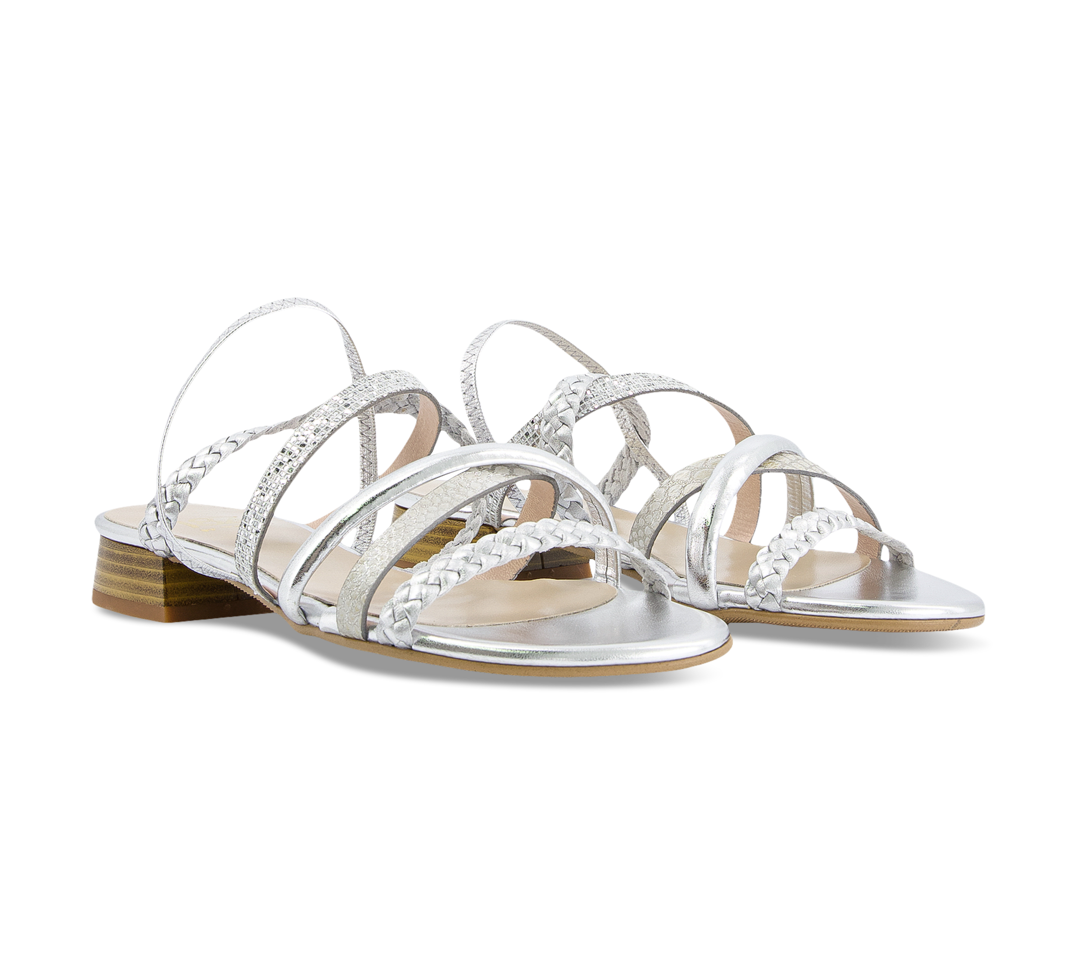 1874 by Walder Riemchensandalen silber