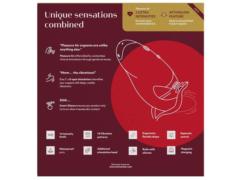 Womanizer Vibrator Womanizer DUO 2 bordeaux Sextoy für die Klitoris- und G-Punkt-Stimulation