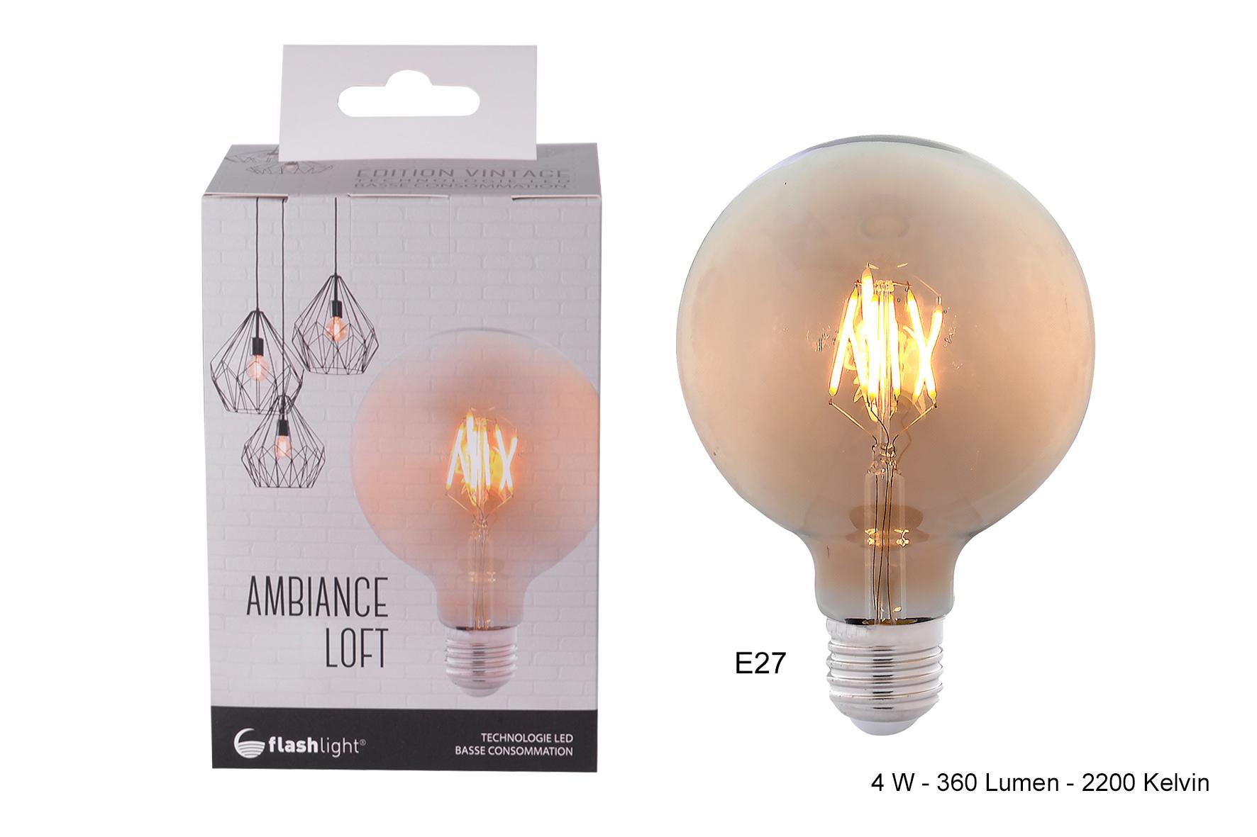 AMPOULE AMBREE LED G125 E27 4W