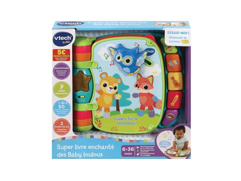Vtech Musikspielzeug Livre enchanté des Baby loulous bleu - Lädt zum Spielen, Zuhören und Mitsingen ein