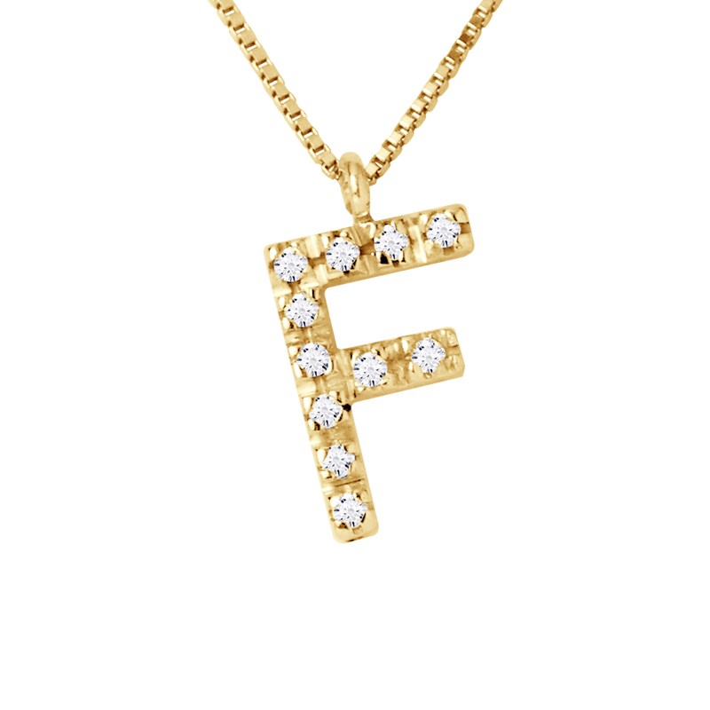Collier ALPHABET Diamants 0,06 Cts  LETTRE 