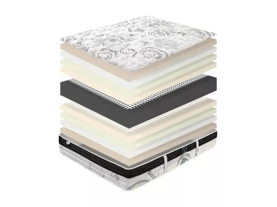 Matelas Sleeplux, 26cm, latex, ergonomique, face été/hiver, haute densité + Oreiller + couette, 180x200cm