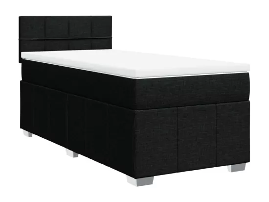Sommier à lattes de lit avec matelas Noir 90x190 cm Tissu