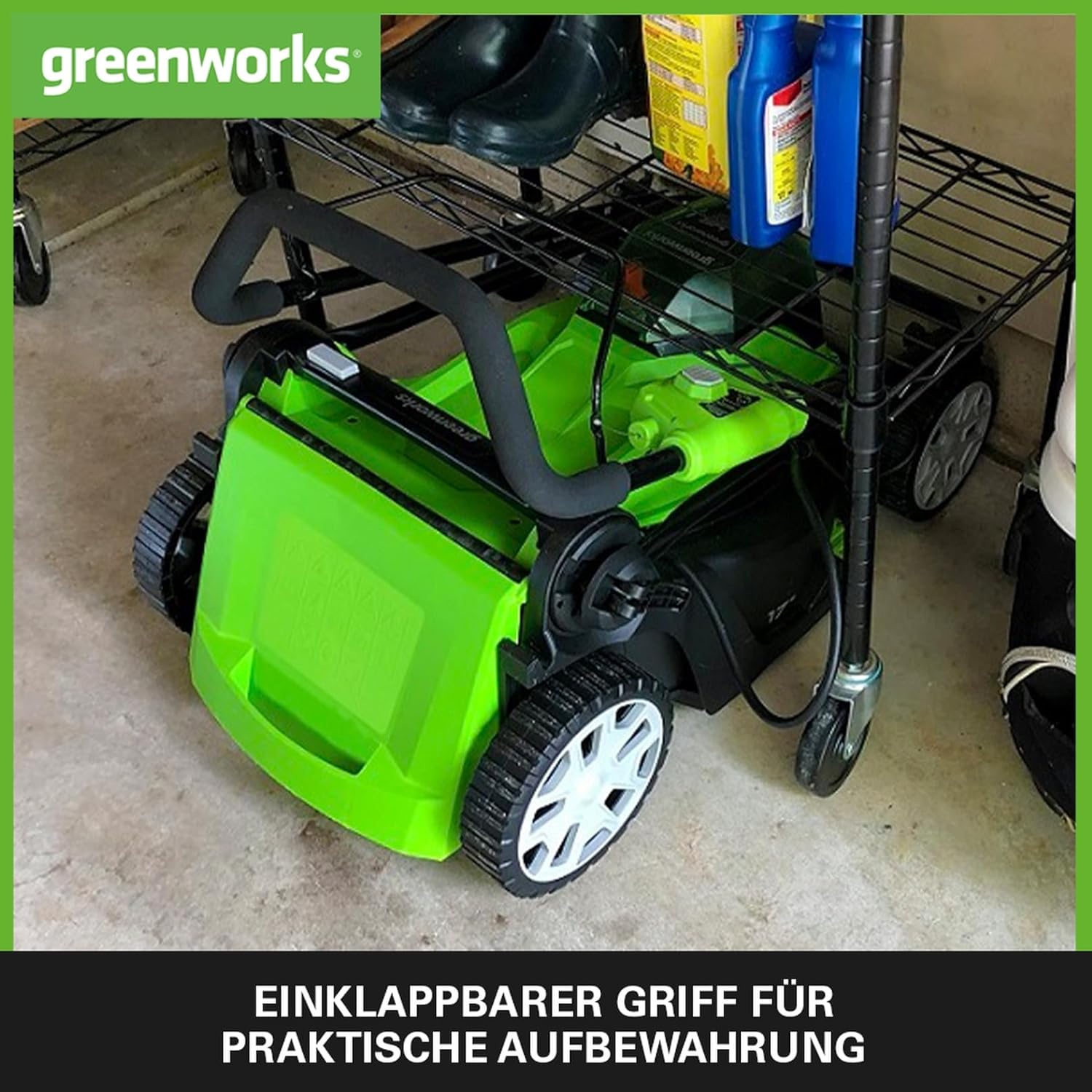 Greenworks Akku-Rasenmäher 48V (2x24V) Li-Ion 41cm Schnittbreite bis zu 220m² 50L Grasfangkorb 6-fache zentrale Schnitthöhenverstellung inklusive 2x 2Ah Akku und Ladegerät,G2x24LM41K2