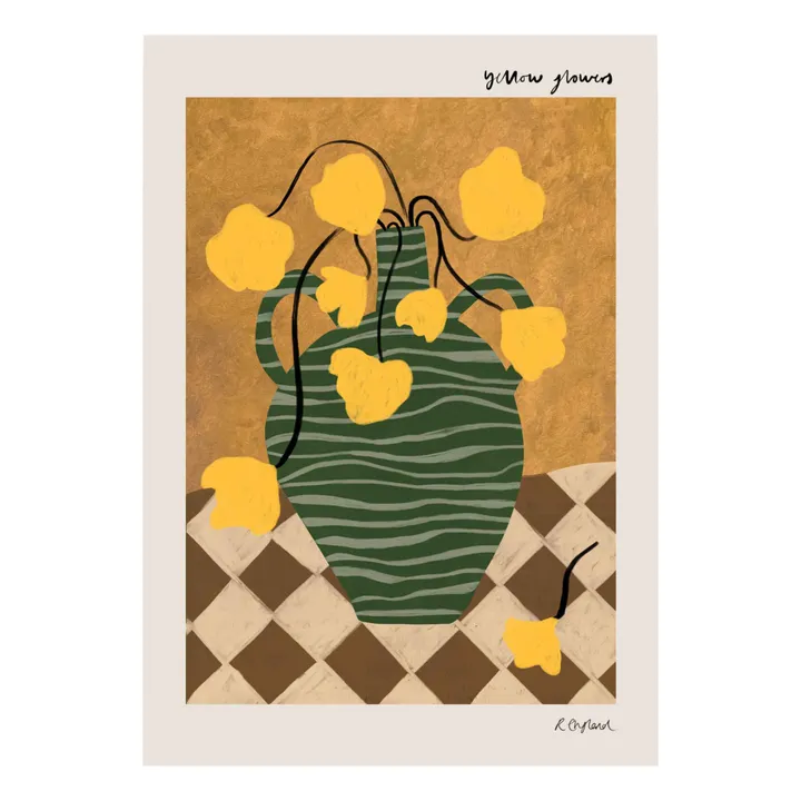 Rose England Affiche Yellow Flowers