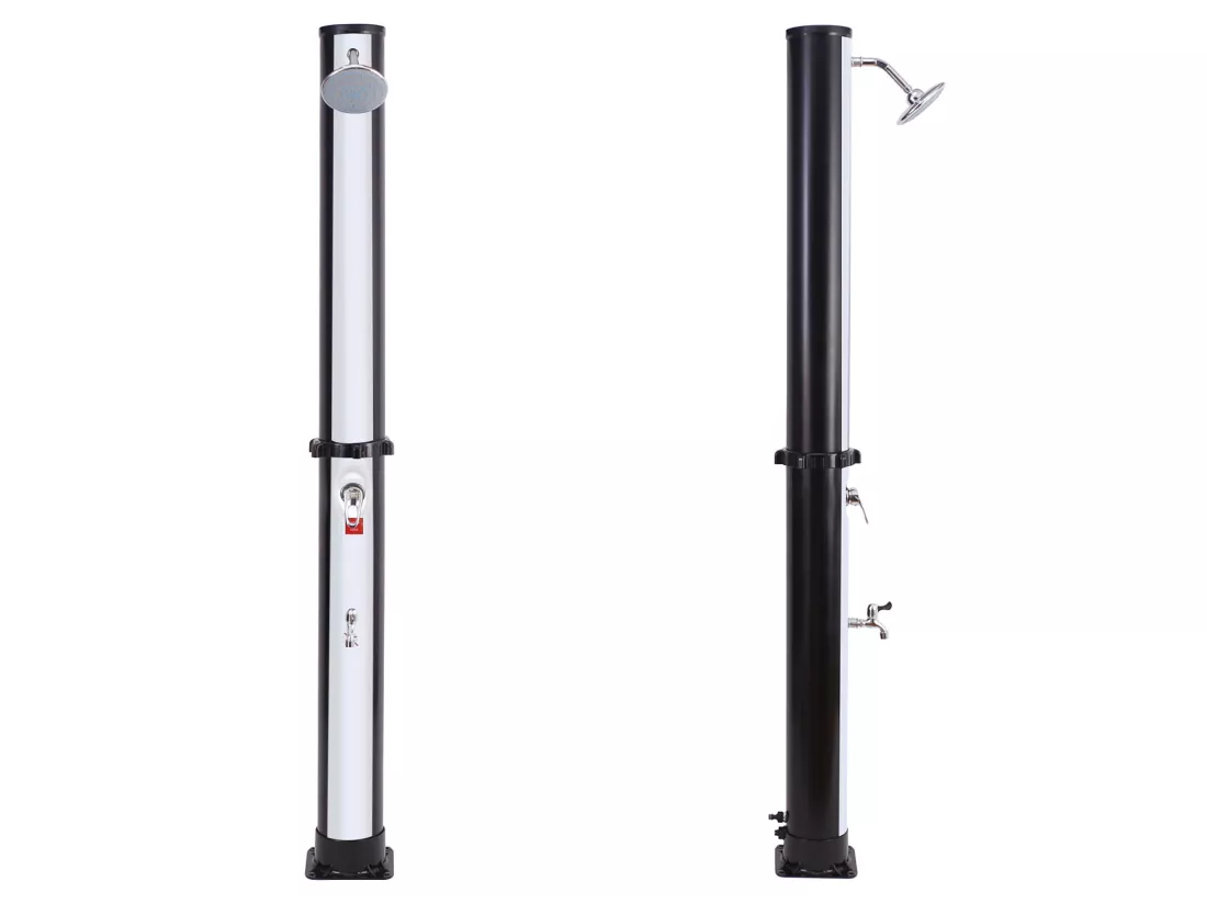 Douche solaire FIDGI noire et argent 35L