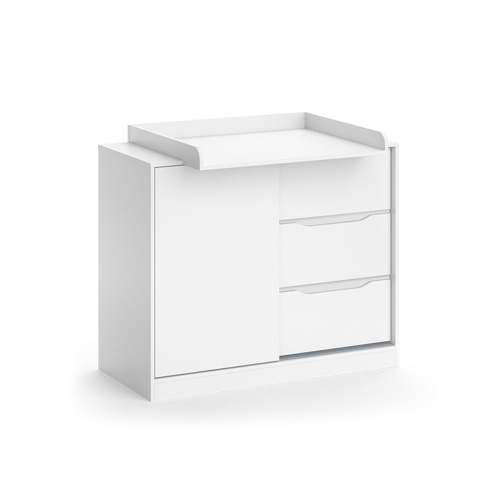 Vicco Wickelkommode Ruben 113 x 53 cm, Weiß, Wickeltisch inkl. Wickelauflage