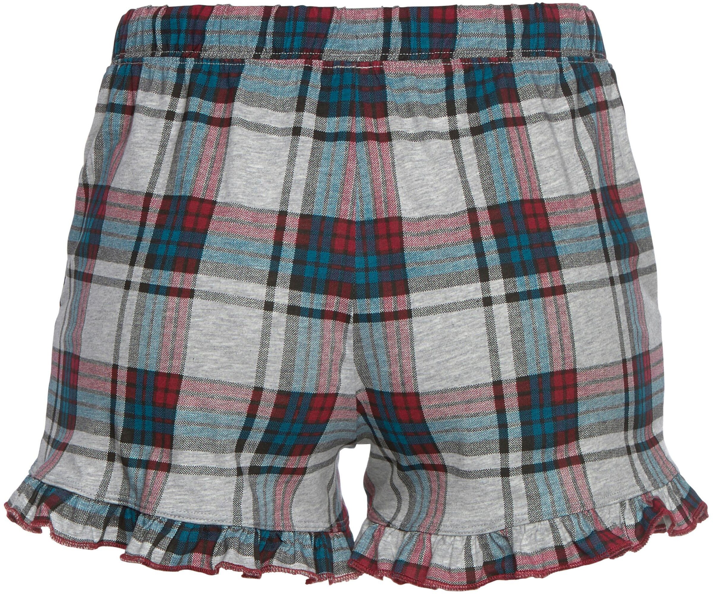 s.Oliver Schlafshorts in bordeaux-weiß-petrol-kariert
