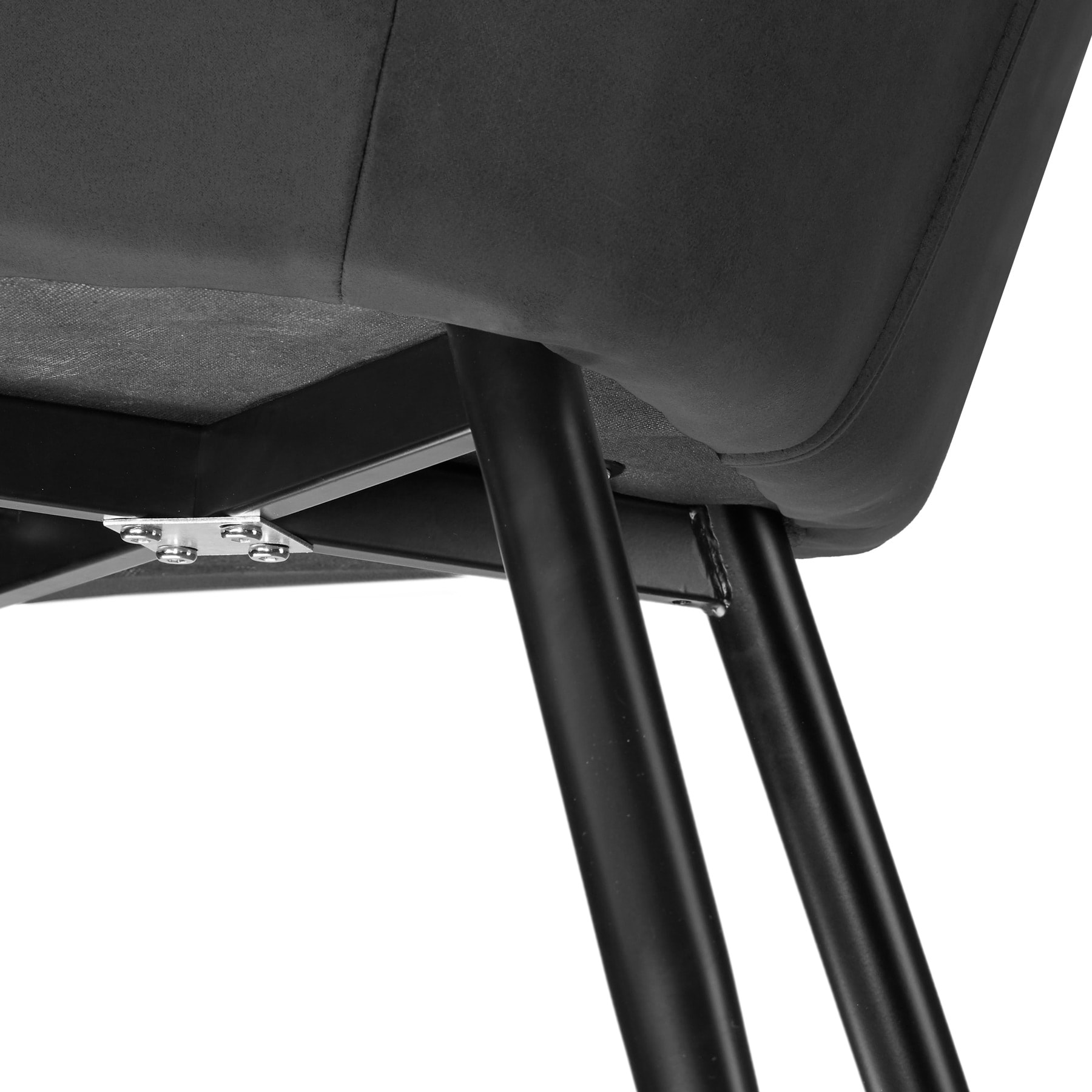 tectake® 2er Set Esszimmerstuhl, gepolstert mit Stoffbezug, schwarze Stahlbeine, 58 x 62 x 82 cm