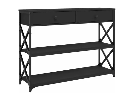 Table console noir 100x28x75 cm bois d'ingénierie