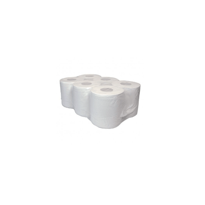 2 laags poetsrollen 6st midi rol hoogwit 100% cellulose 9988990 BUDGET (1100)