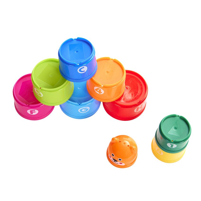 Lot de 9 tasses à empiler - Ecru