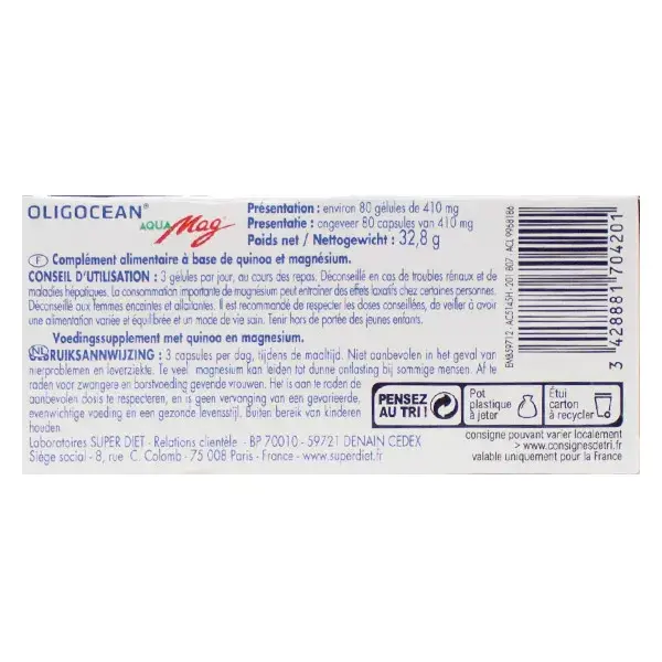 Superdiet Oligocean Aquamag - 80 cápsulas