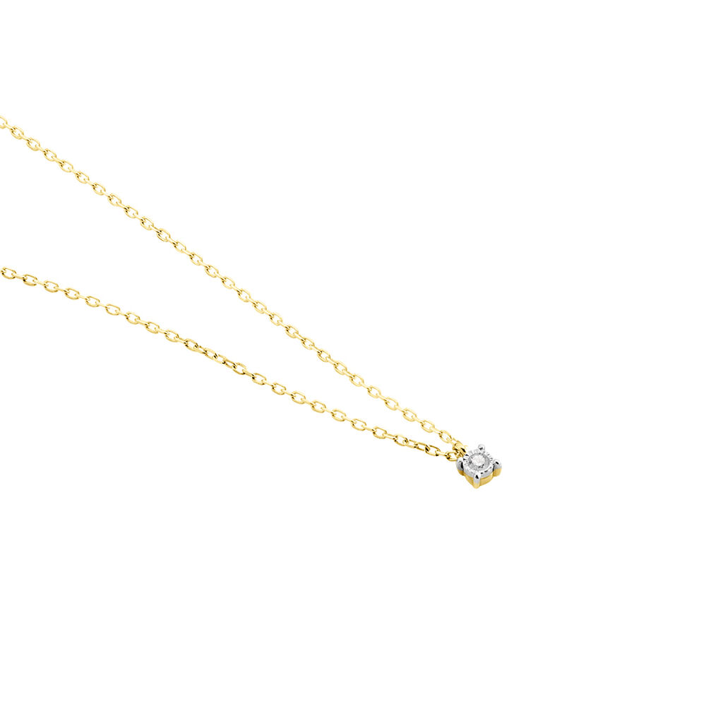 Collier Mei Or Jaune Diamant