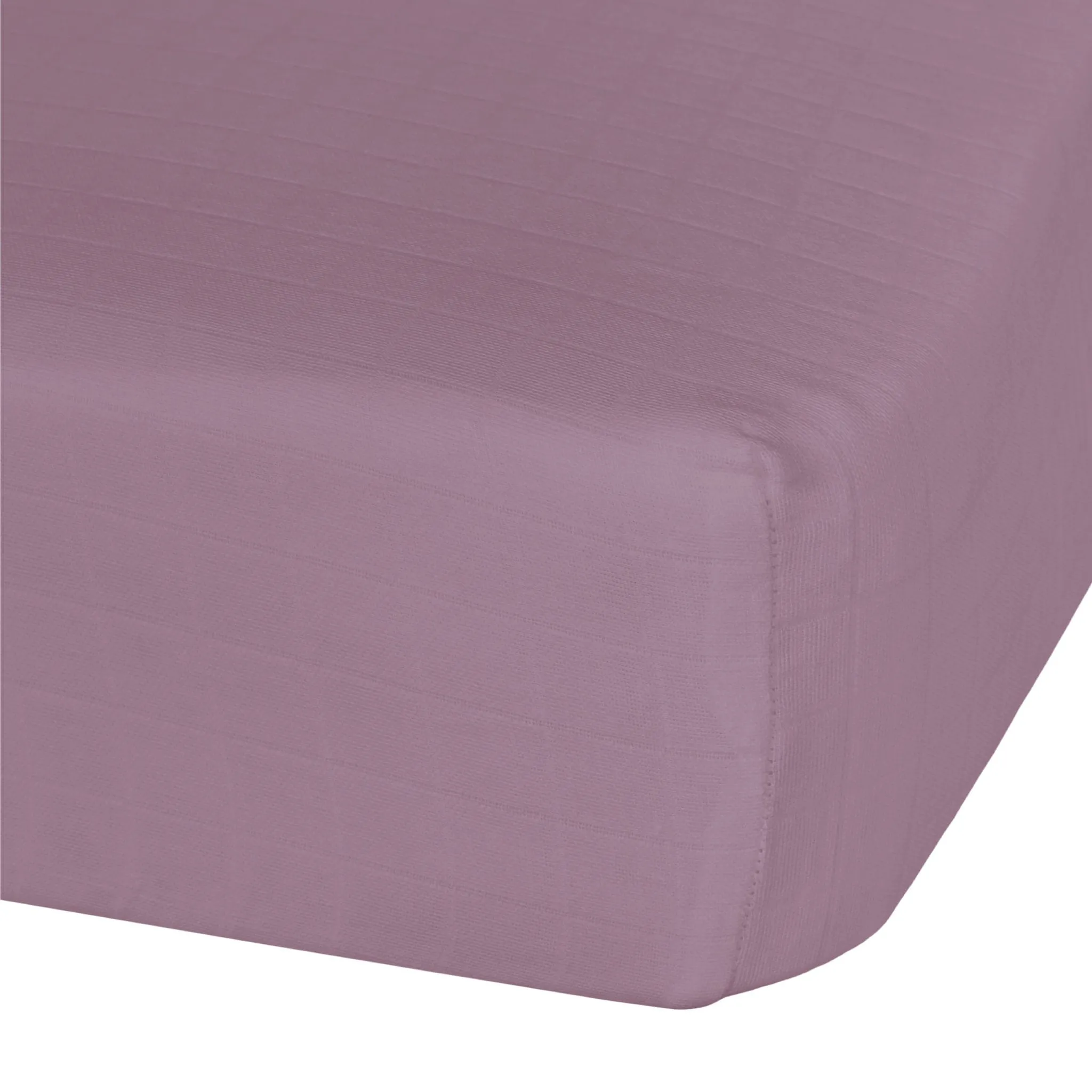 Perlimpinpin Drap Contour pour Lit de Bébé - Mousseline Prune