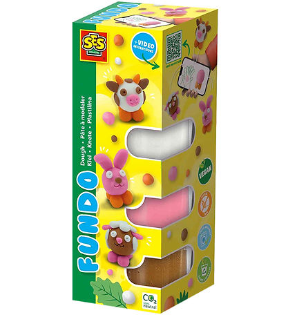 SES Creative Knete - 3x90gr/1x40g - FunDo Bauernhoftiere