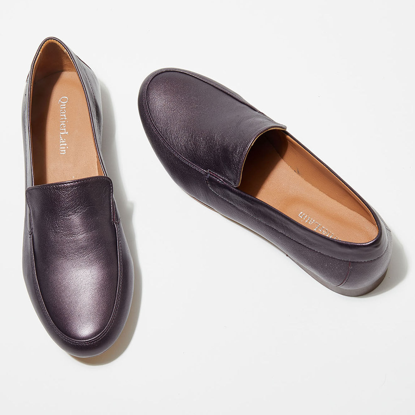 Quartier Latin Mocassins en Cuir Love irisés prune