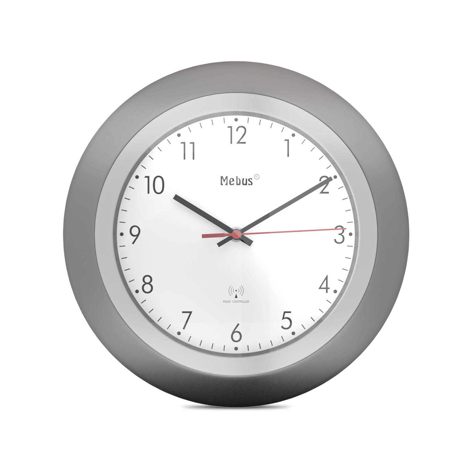 Funk-Wanduhr - silber -Ø 30 cm