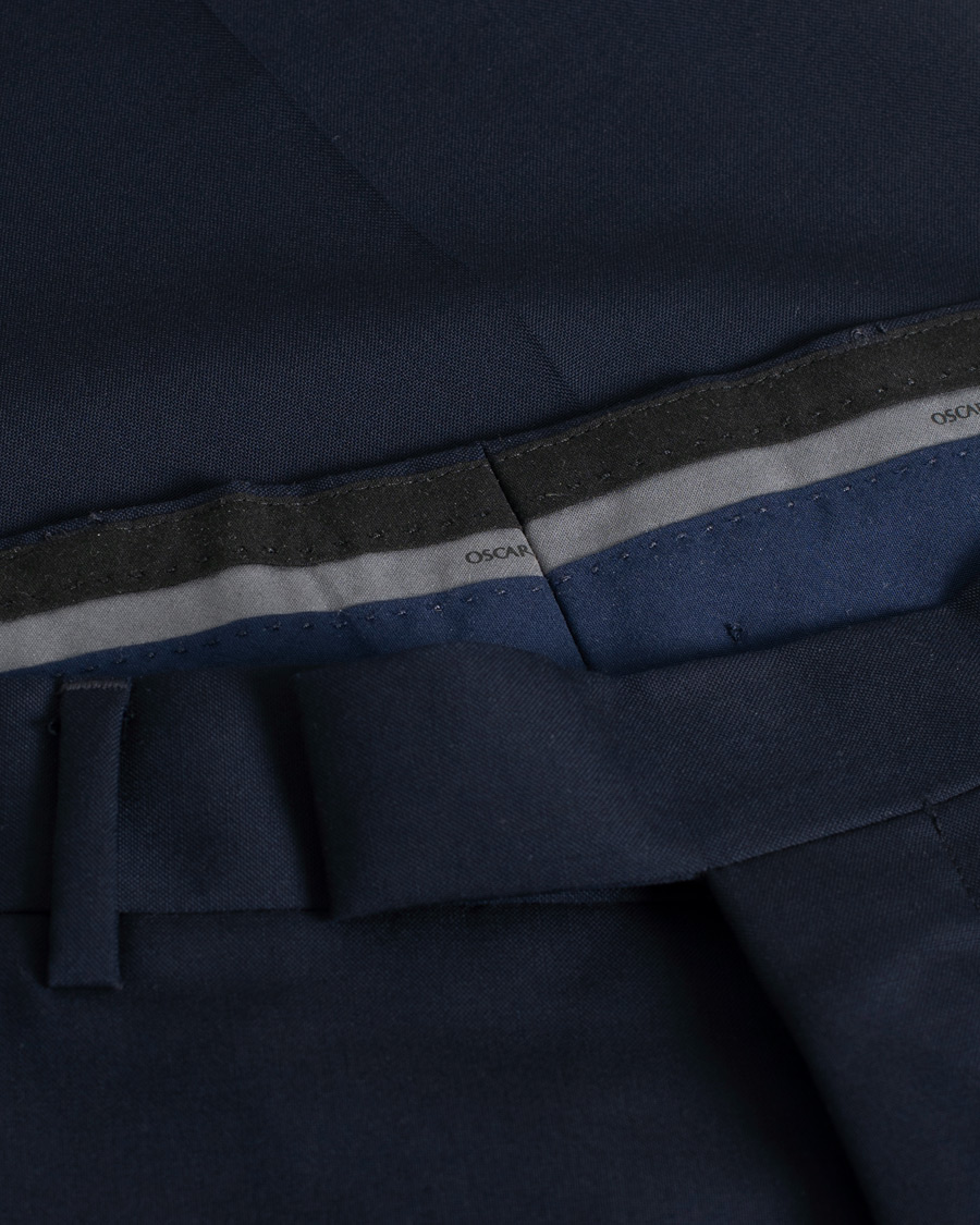 Oscar Jacobson Damien Wool Barberis Super 120 Trousers Blue