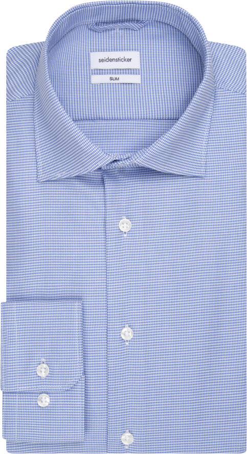 Seidensticker Business Shirt Slim Long sleeve Kent-Collar Uni Blue