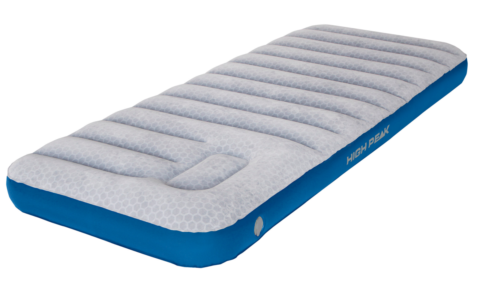High Peak Air bed Cross Beam Extra Long Luftbett mit integrierter Pumpe hellgrau/blau Single