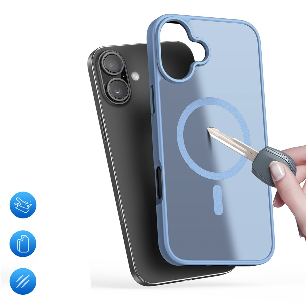 iPhone 17 MagSafe Hybrid Hardcase Hülle mit TPU Bumper - Blau