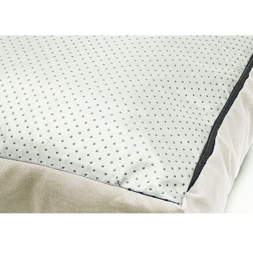 Cama impermeável Comfort Pet com estampa floral bege para cães.