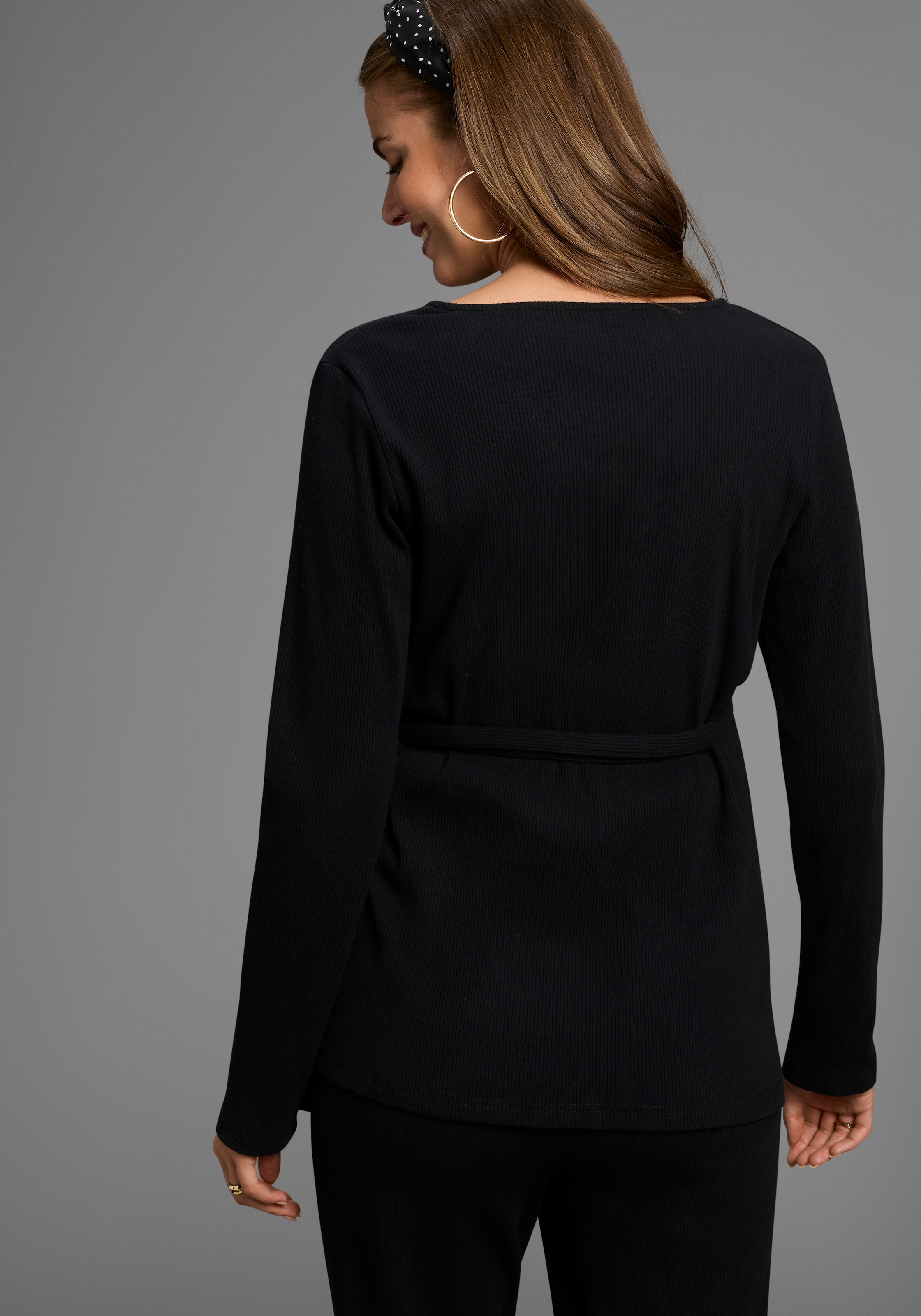 Neun Monate Umstandsshirt »Stillshirt, Wickelshirt für Schwangerschaft und Stillzeit« Wickelshirt aus Rippware für Schwangerschaft und Stillzeit